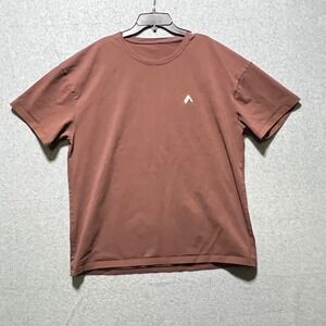Mens Alphalete Momentum Short Sleeve T Shirt Brown Logo Crew Neck Size XL